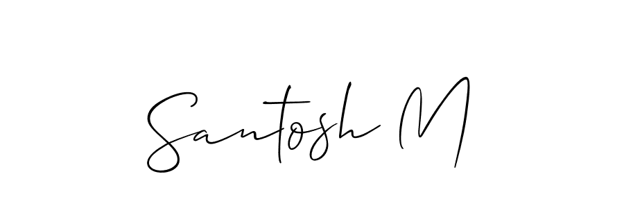 Similarly Allison_Script is the best handwritten signature design. Signature creator online .You can use it as an online autograph creator for name Santosh M. Santosh M signature style 2 images and pictures png