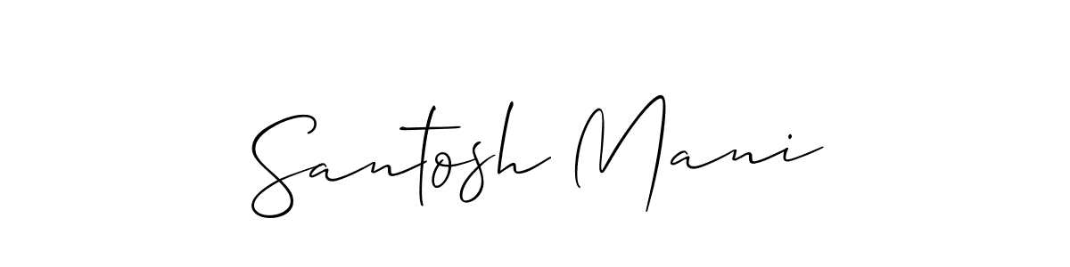 Allison_Script is a professional signature style that is perfect for those who want to add a touch of class to their signature. It is also a great choice for those who want to make their signature more unique. Get Santosh Mani name to fancy signature for free. Santosh Mani signature style 2 images and pictures png