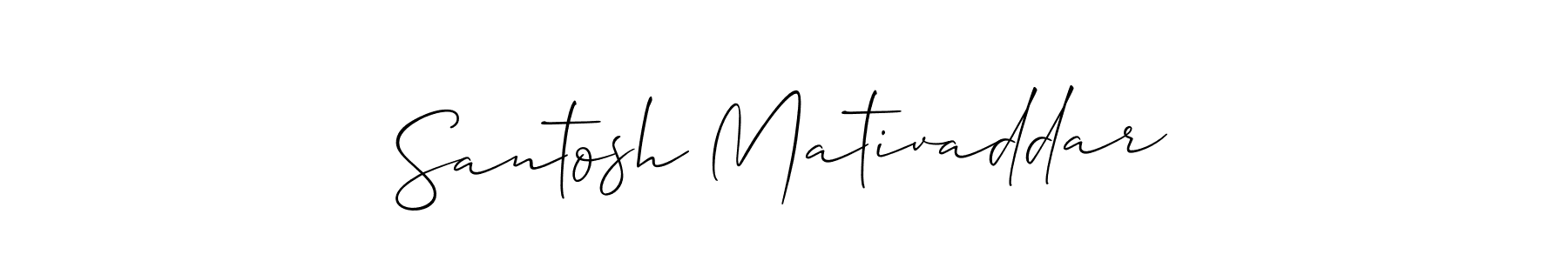 How to make Santosh Mativaddar name signature. Use Allison_Script style for creating short signs online. This is the latest handwritten sign. Santosh Mativaddar signature style 2 images and pictures png