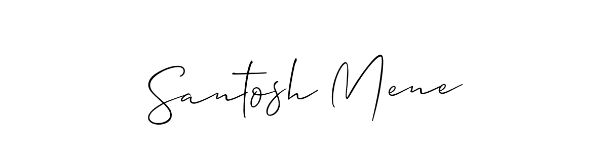Use a signature maker to create a handwritten signature online. With this signature software, you can design (Allison_Script) your own signature for name Santosh Mene. Santosh Mene signature style 2 images and pictures png