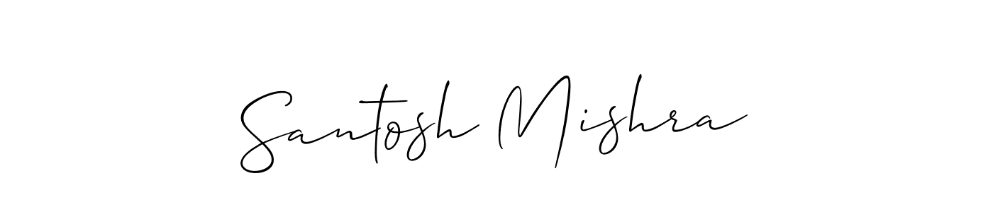 Allison_Script is a professional signature style that is perfect for those who want to add a touch of class to their signature. It is also a great choice for those who want to make their signature more unique. Get Santosh Mishra name to fancy signature for free. Santosh Mishra signature style 2 images and pictures png
