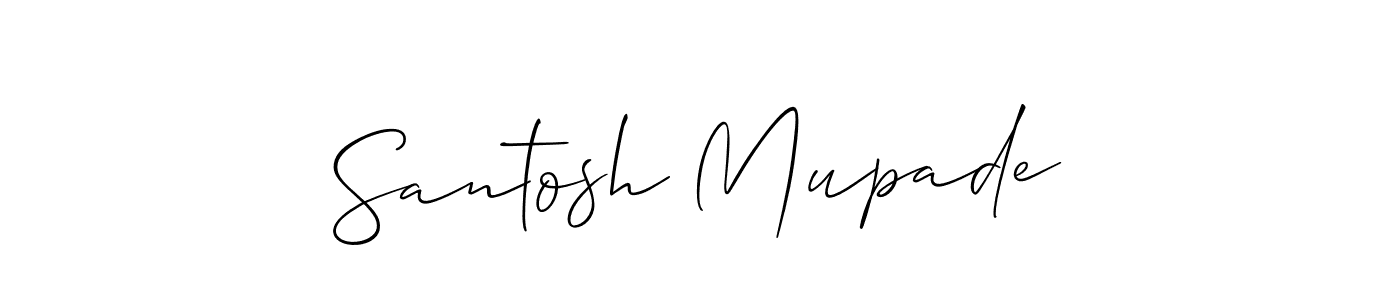 Similarly Allison_Script is the best handwritten signature design. Signature creator online .You can use it as an online autograph creator for name Santosh Mupade. Santosh Mupade signature style 2 images and pictures png