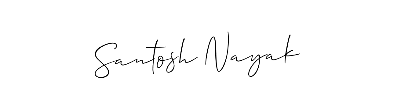 Make a beautiful signature design for name Santosh Nayak. With this signature (Allison_Script) style, you can create a handwritten signature for free. Santosh Nayak signature style 2 images and pictures png