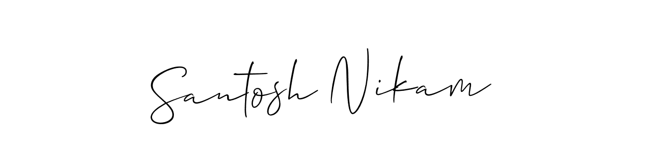 Santosh Nikam stylish signature style. Best Handwritten Sign (Allison_Script) for my name. Handwritten Signature Collection Ideas for my name Santosh Nikam. Santosh Nikam signature style 2 images and pictures png
