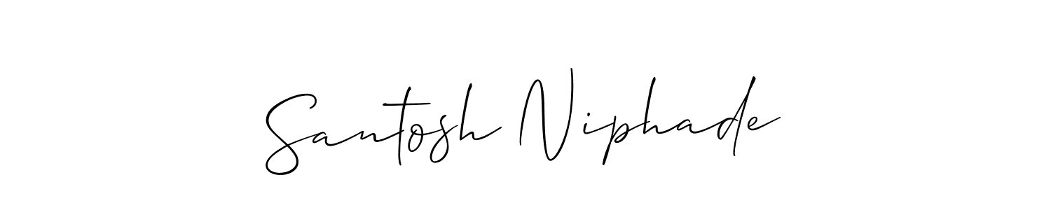 Also You can easily find your signature by using the search form. We will create Santosh Niphade name handwritten signature images for you free of cost using Allison_Script sign style. Santosh Niphade signature style 2 images and pictures png