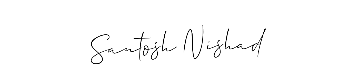 Similarly Allison_Script is the best handwritten signature design. Signature creator online .You can use it as an online autograph creator for name Santosh Nishad. Santosh Nishad signature style 2 images and pictures png