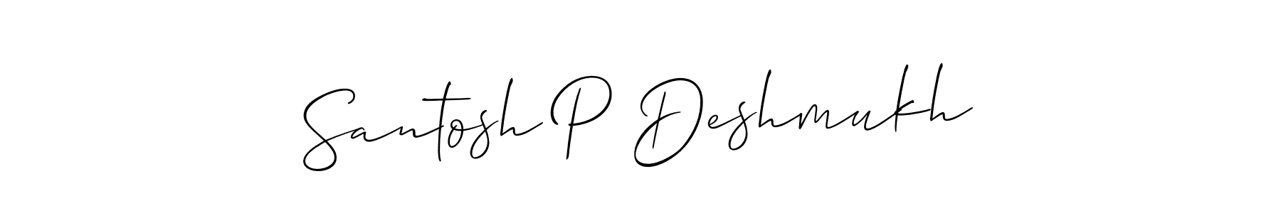 Santosh P Deshmukh stylish signature style. Best Handwritten Sign (Allison_Script) for my name. Handwritten Signature Collection Ideas for my name Santosh P Deshmukh. Santosh P Deshmukh signature style 2 images and pictures png