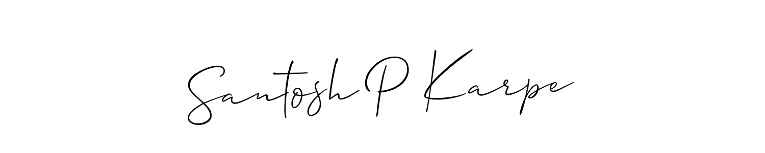 Also we have Santosh P Karpe name is the best signature style. Create professional handwritten signature collection using Allison_Script autograph style. Santosh P Karpe signature style 2 images and pictures png