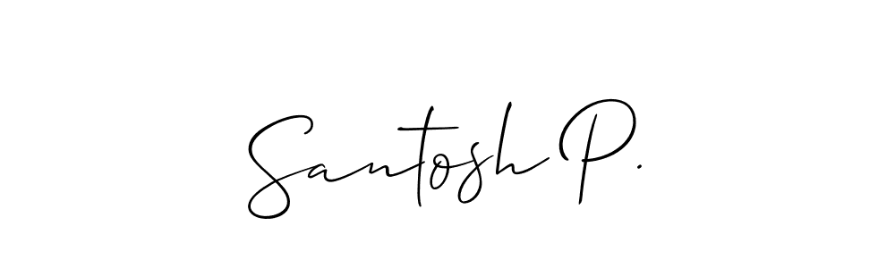 Allison_Script is a professional signature style that is perfect for those who want to add a touch of class to their signature. It is also a great choice for those who want to make their signature more unique. Get Santosh P. name to fancy signature for free. Santosh P. signature style 2 images and pictures png