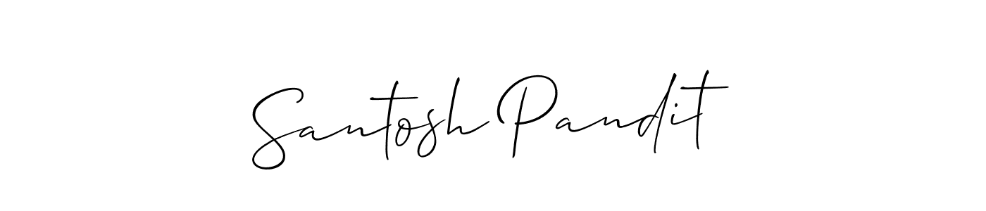 The best way (Allison_Script) to make a short signature is to pick only two or three words in your name. The name Santosh Pandit include a total of six letters. For converting this name. Santosh Pandit signature style 2 images and pictures png