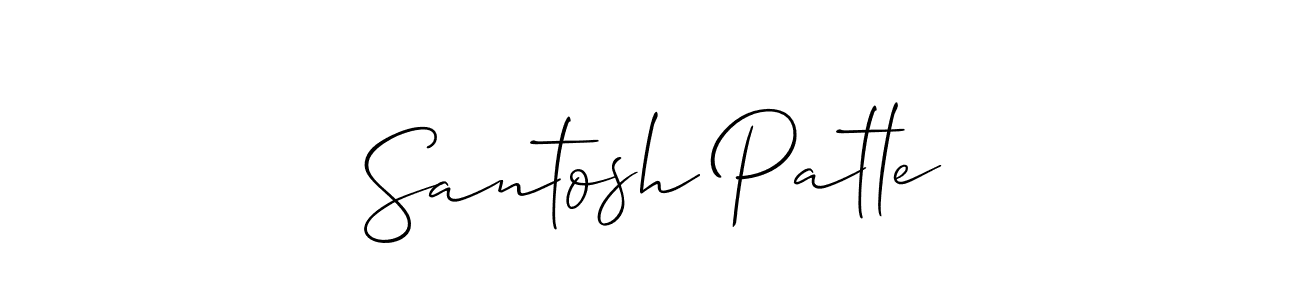 You should practise on your own different ways (Allison_Script) to write your name (Santosh Patle) in signature. don't let someone else do it for you. Santosh Patle signature style 2 images and pictures png