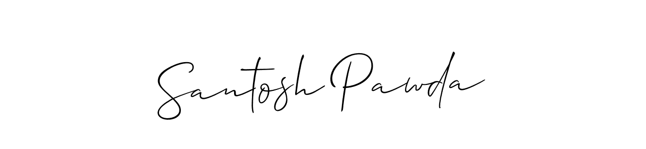 How to make Santosh Pawda name signature. Use Allison_Script style for creating short signs online. This is the latest handwritten sign. Santosh Pawda signature style 2 images and pictures png