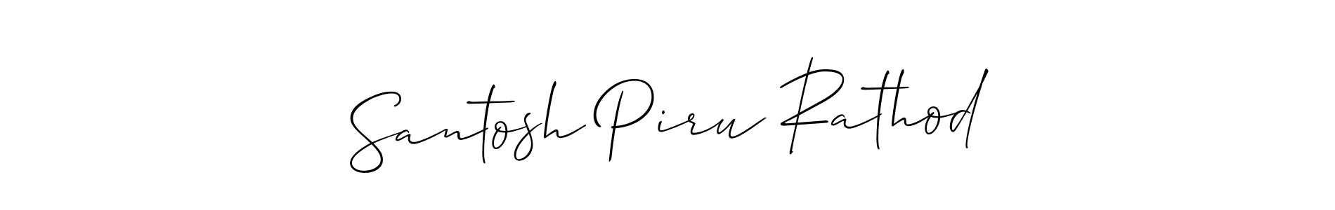 Similarly Allison_Script is the best handwritten signature design. Signature creator online .You can use it as an online autograph creator for name Santosh Piru Rathod. Santosh Piru Rathod signature style 2 images and pictures png