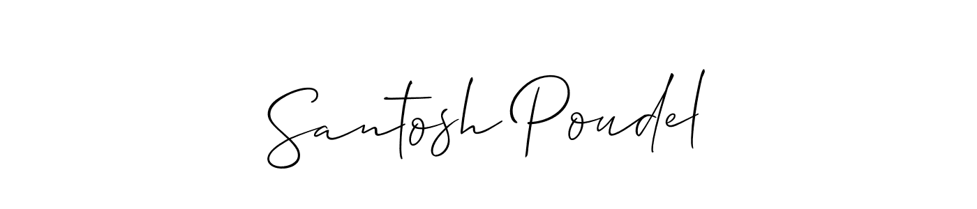 Design your own signature with our free online signature maker. With this signature software, you can create a handwritten (Allison_Script) signature for name Santosh Poudel. Santosh Poudel signature style 2 images and pictures png