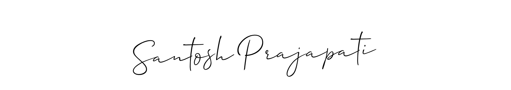 Create a beautiful signature design for name Santosh Prajapati. With this signature (Allison_Script) fonts, you can make a handwritten signature for free. Santosh Prajapati signature style 2 images and pictures png