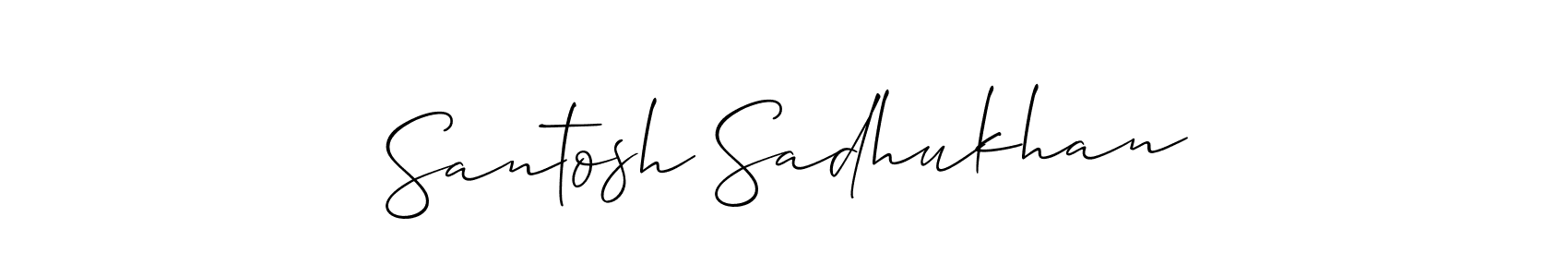 Make a beautiful signature design for name Santosh Sadhukhan. With this signature (Allison_Script) style, you can create a handwritten signature for free. Santosh Sadhukhan signature style 2 images and pictures png