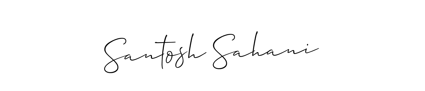 How to make Santosh Sahani name signature. Use Allison_Script style for creating short signs online. This is the latest handwritten sign. Santosh Sahani signature style 2 images and pictures png