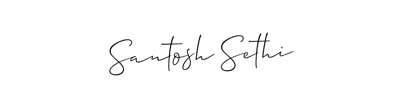 if you are searching for the best signature style for your name Santosh Sethi. so please give up your signature search. here we have designed multiple signature styles  using Allison_Script. Santosh Sethi signature style 2 images and pictures png