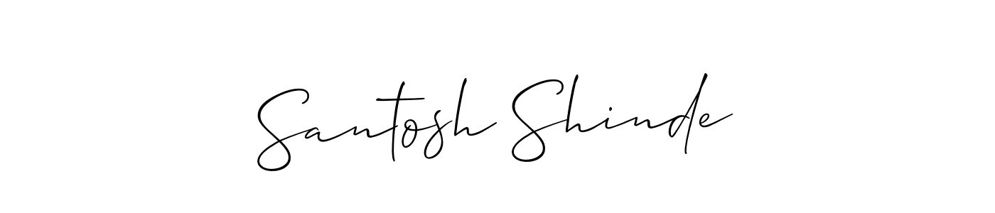 How to make Santosh Shinde name signature. Use Allison_Script style for creating short signs online. This is the latest handwritten sign. Santosh Shinde signature style 2 images and pictures png