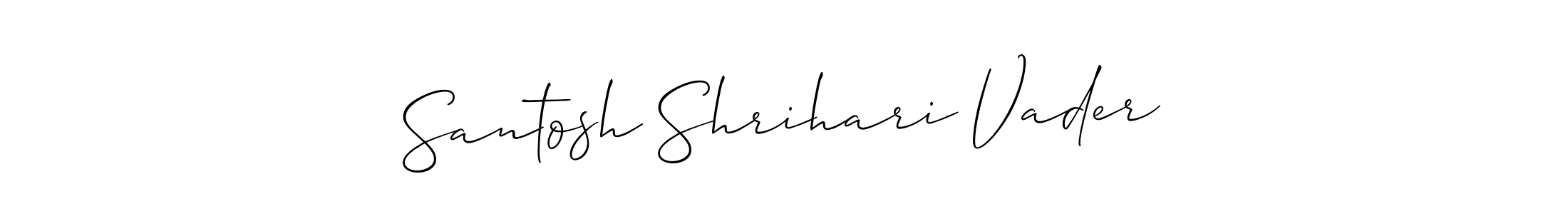 The best way (Allison_Script) to make a short signature is to pick only two or three words in your name. The name Santosh Shrihari Vader include a total of six letters. For converting this name. Santosh Shrihari Vader signature style 2 images and pictures png