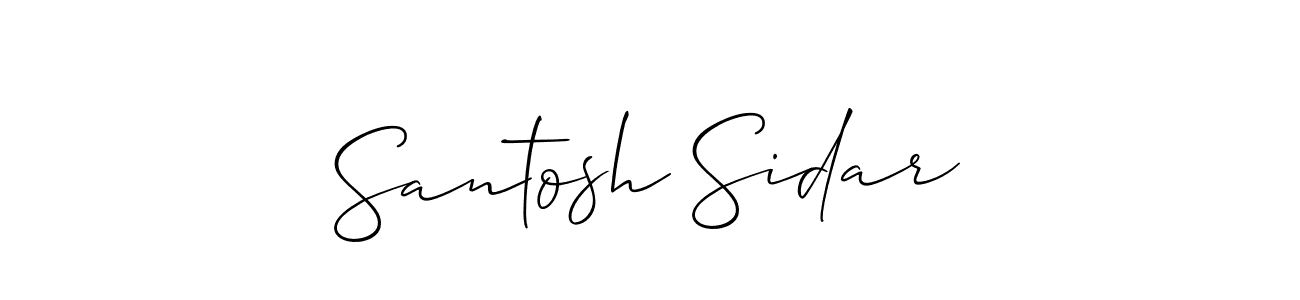 This is the best signature style for the Santosh Sidar name. Also you like these signature font (Allison_Script). Mix name signature. Santosh Sidar signature style 2 images and pictures png