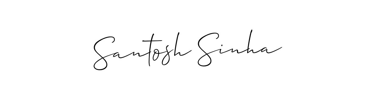 The best way (Allison_Script) to make a short signature is to pick only two or three words in your name. The name Santosh Sinha include a total of six letters. For converting this name. Santosh Sinha signature style 2 images and pictures png