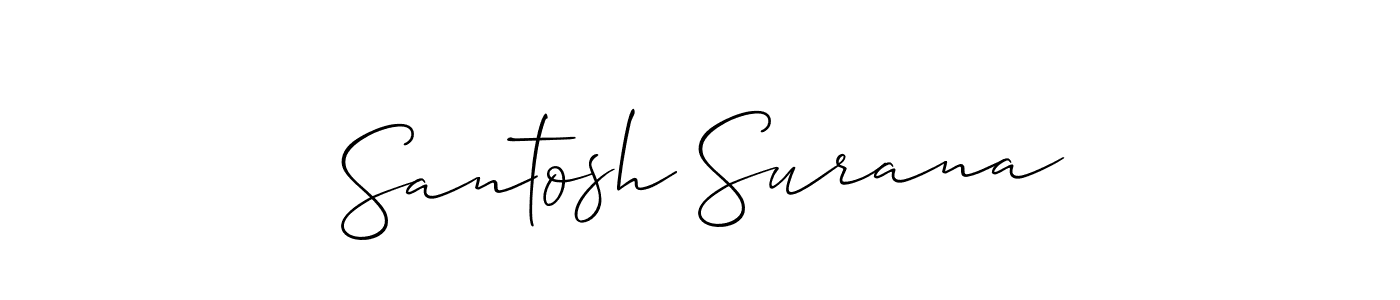 if you are searching for the best signature style for your name Santosh Surana. so please give up your signature search. here we have designed multiple signature styles  using Allison_Script. Santosh Surana signature style 2 images and pictures png
