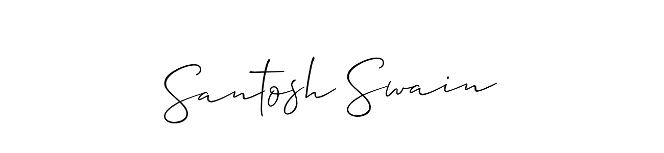 The best way (Allison_Script) to make a short signature is to pick only two or three words in your name. The name Santosh Swain include a total of six letters. For converting this name. Santosh Swain signature style 2 images and pictures png