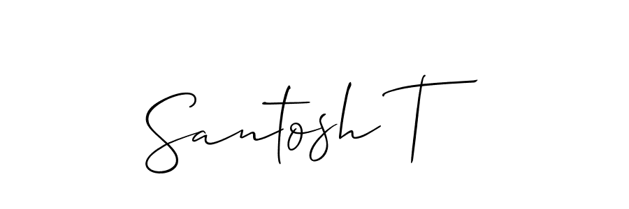 Use a signature maker to create a handwritten signature online. With this signature software, you can design (Allison_Script) your own signature for name Santosh T. Santosh T signature style 2 images and pictures png
