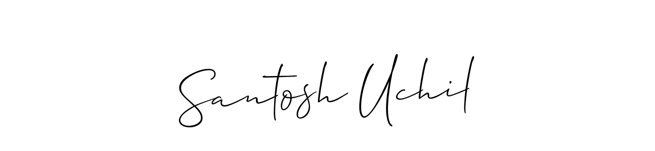 Also You can easily find your signature by using the search form. We will create Santosh Uchil name handwritten signature images for you free of cost using Allison_Script sign style. Santosh Uchil signature style 2 images and pictures png