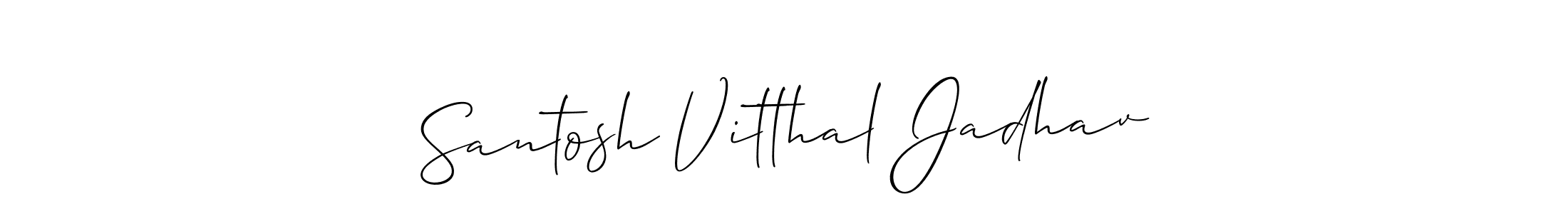 The best way (Allison_Script) to make a short signature is to pick only two or three words in your name. The name Santosh Vitthal Jadhav include a total of six letters. For converting this name. Santosh Vitthal Jadhav signature style 2 images and pictures png