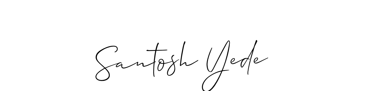 Allison_Script is a professional signature style that is perfect for those who want to add a touch of class to their signature. It is also a great choice for those who want to make their signature more unique. Get Santosh Yede name to fancy signature for free. Santosh Yede signature style 2 images and pictures png