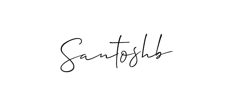 Use a signature maker to create a handwritten signature online. With this signature software, you can design (Allison_Script) your own signature for name Santoshb. Santoshb signature style 2 images and pictures png