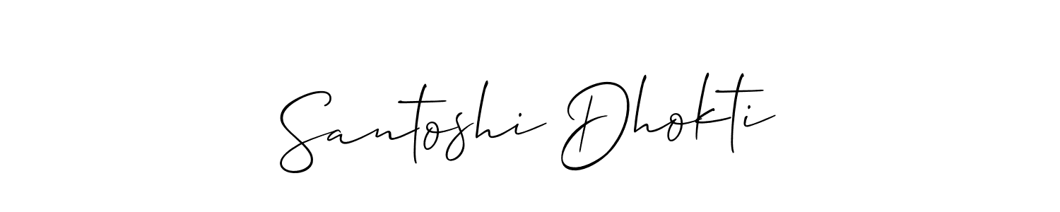 Similarly Allison_Script is the best handwritten signature design. Signature creator online .You can use it as an online autograph creator for name Santoshi Dhokti. Santoshi Dhokti signature style 2 images and pictures png