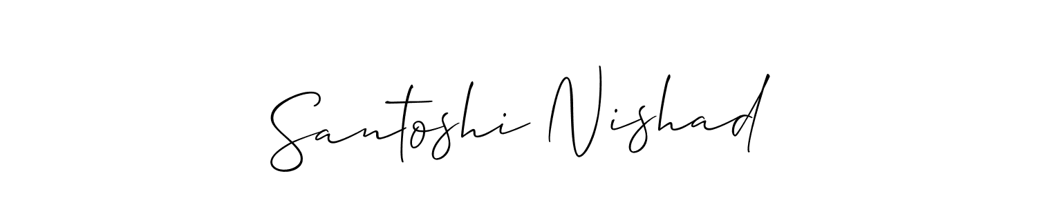 Make a beautiful signature design for name Santoshi Nishad. With this signature (Allison_Script) style, you can create a handwritten signature for free. Santoshi Nishad signature style 2 images and pictures png