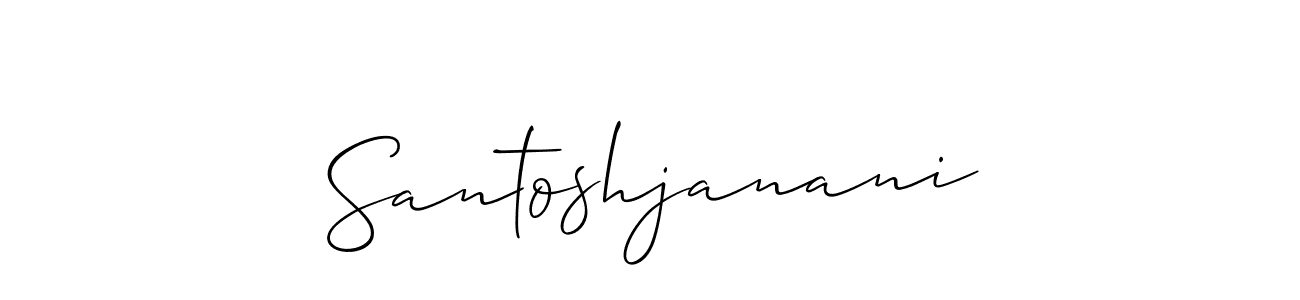 You should practise on your own different ways (Allison_Script) to write your name (Santoshjanani) in signature. don't let someone else do it for you. Santoshjanani signature style 2 images and pictures png