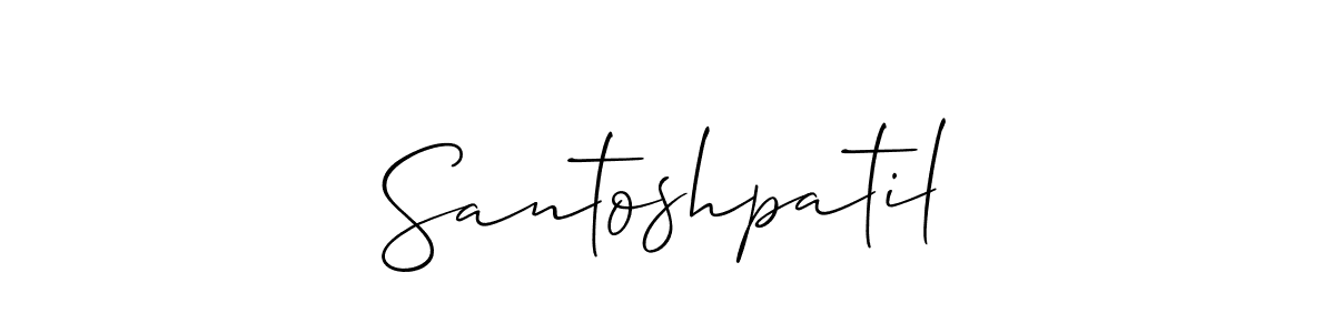 if you are searching for the best signature style for your name Santoshpatil. so please give up your signature search. here we have designed multiple signature styles  using Allison_Script. Santoshpatil signature style 2 images and pictures png