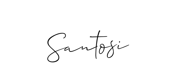 Use a signature maker to create a handwritten signature online. With this signature software, you can design (Allison_Script) your own signature for name Santosi. Santosi signature style 2 images and pictures png