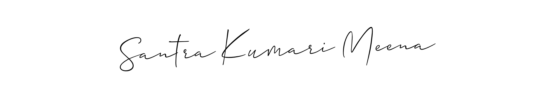 The best way (Allison_Script) to make a short signature is to pick only two or three words in your name. The name Santra Kumari Meena include a total of six letters. For converting this name. Santra Kumari Meena signature style 2 images and pictures png