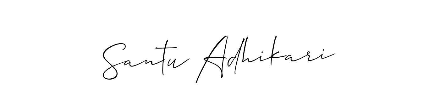 Santu Adhikari stylish signature style. Best Handwritten Sign (Allison_Script) for my name. Handwritten Signature Collection Ideas for my name Santu Adhikari. Santu Adhikari signature style 2 images and pictures png