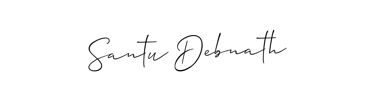 Use a signature maker to create a handwritten signature online. With this signature software, you can design (Allison_Script) your own signature for name Santu Debnath. Santu Debnath signature style 2 images and pictures png