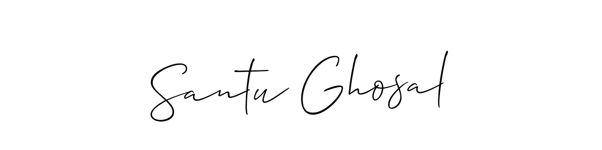 Create a beautiful signature design for name Santu Ghosal. With this signature (Allison_Script) fonts, you can make a handwritten signature for free. Santu Ghosal signature style 2 images and pictures png