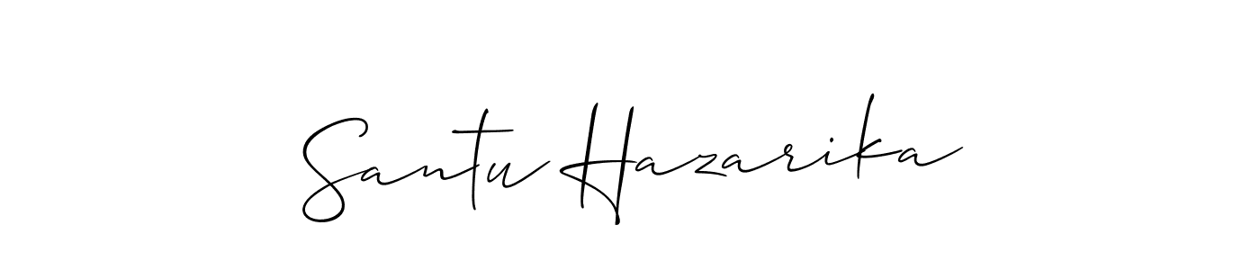 Also You can easily find your signature by using the search form. We will create Santu Hazarika name handwritten signature images for you free of cost using Allison_Script sign style. Santu Hazarika signature style 2 images and pictures png