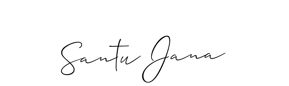 You should practise on your own different ways (Allison_Script) to write your name (Santu Jana) in signature. don't let someone else do it for you. Santu Jana signature style 2 images and pictures png