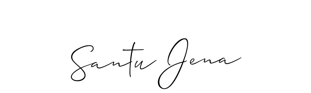 Create a beautiful signature design for name Santu Jena. With this signature (Allison_Script) fonts, you can make a handwritten signature for free. Santu Jena signature style 2 images and pictures png
