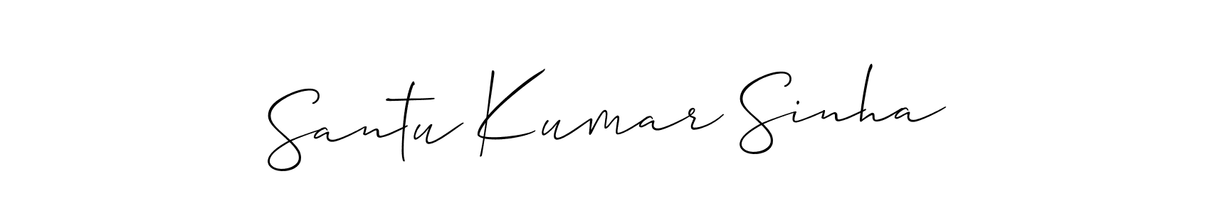 This is the best signature style for the Santu Kumar Sinha name. Also you like these signature font (Allison_Script). Mix name signature. Santu Kumar Sinha signature style 2 images and pictures png