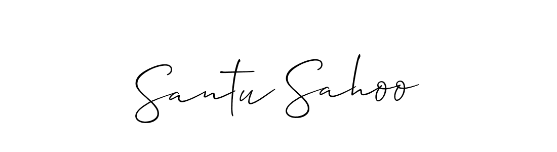 if you are searching for the best signature style for your name Santu Sahoo. so please give up your signature search. here we have designed multiple signature styles  using Allison_Script. Santu Sahoo signature style 2 images and pictures png