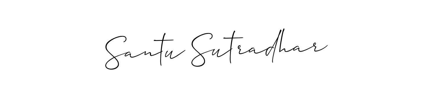 Use a signature maker to create a handwritten signature online. With this signature software, you can design (Allison_Script) your own signature for name Santu Sutradhar. Santu Sutradhar signature style 2 images and pictures png