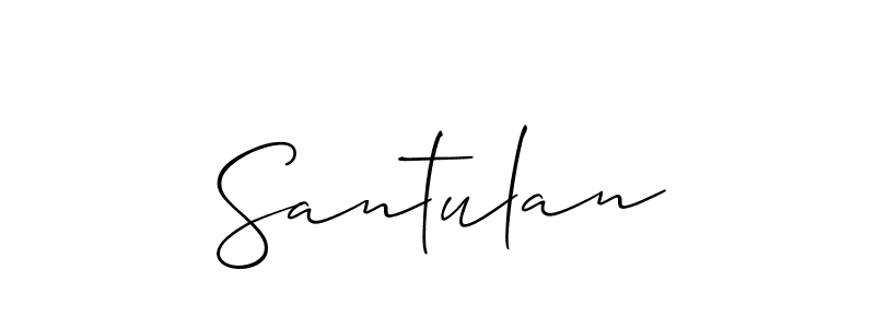 The best way (Allison_Script) to make a short signature is to pick only two or three words in your name. The name Santulan include a total of six letters. For converting this name. Santulan signature style 2 images and pictures png