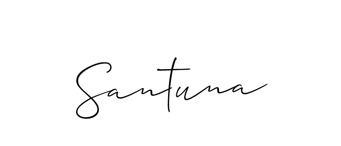 Use a signature maker to create a handwritten signature online. With this signature software, you can design (Allison_Script) your own signature for name Santuna. Santuna signature style 2 images and pictures png